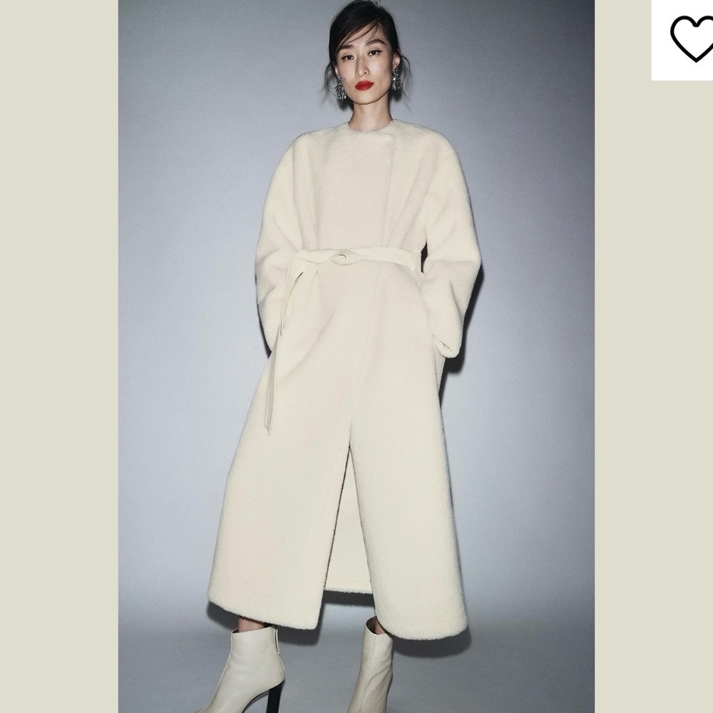 Elegant Cream Long Coat